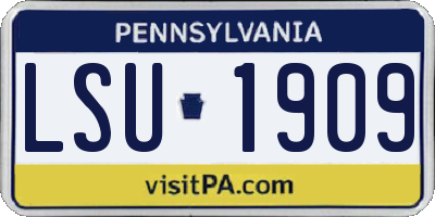 PA license plate LSU1909
