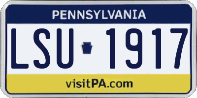 PA license plate LSU1917