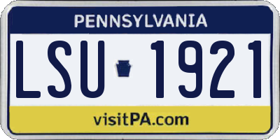PA license plate LSU1921