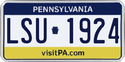PA license plate LSU1924