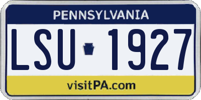 PA license plate LSU1927