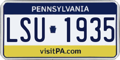 PA license plate LSU1935