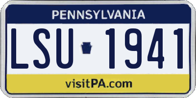 PA license plate LSU1941
