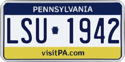 PA license plate LSU1942