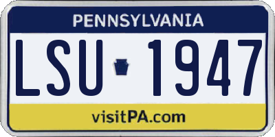 PA license plate LSU1947