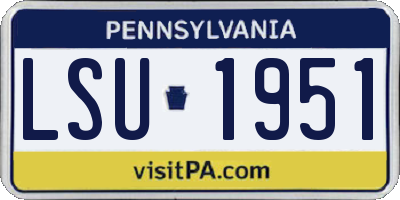 PA license plate LSU1951