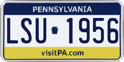 PA license plate LSU1956