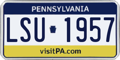 PA license plate LSU1957