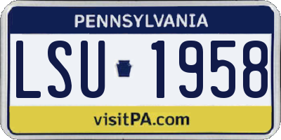 PA license plate LSU1958