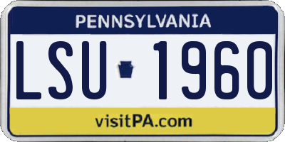 PA license plate LSU1960