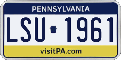 PA license plate LSU1961