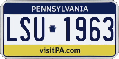 PA license plate LSU1963