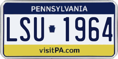 PA license plate LSU1964