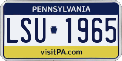 PA license plate LSU1965