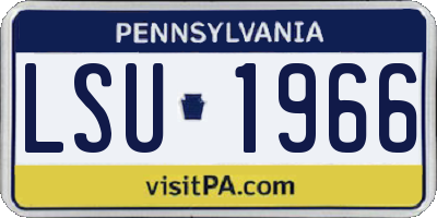 PA license plate LSU1966