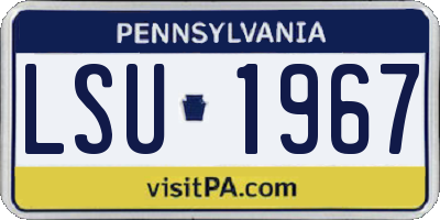 PA license plate LSU1967