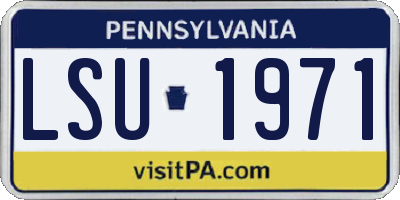 PA license plate LSU1971