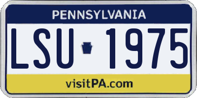 PA license plate LSU1975