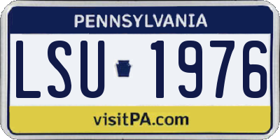 PA license plate LSU1976