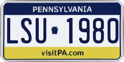 PA license plate LSU1980
