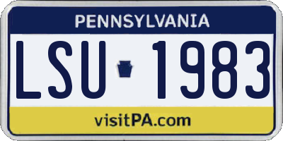 PA license plate LSU1983