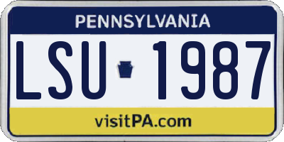 PA license plate LSU1987