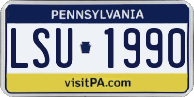 PA license plate LSU1990