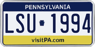 PA license plate LSU1994