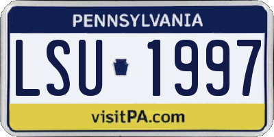 PA license plate LSU1997