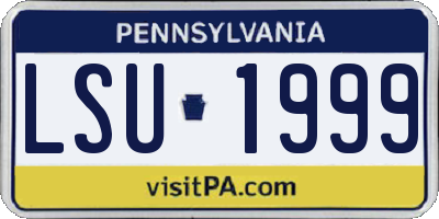 PA license plate LSU1999