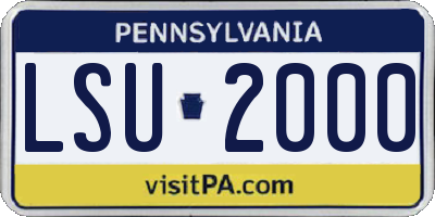 PA license plate LSU2000