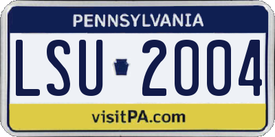 PA license plate LSU2004