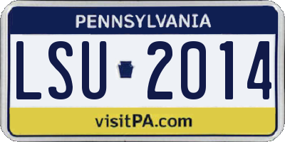 PA license plate LSU2014