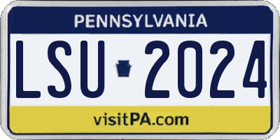 PA license plate LSU2024