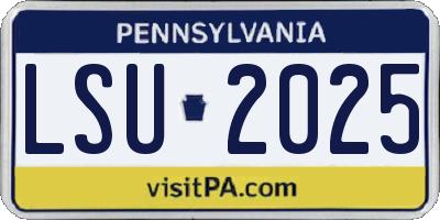 PA license plate LSU2025
