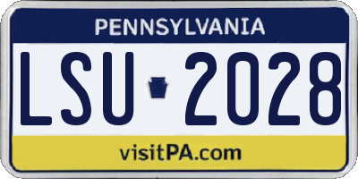 PA license plate LSU2028