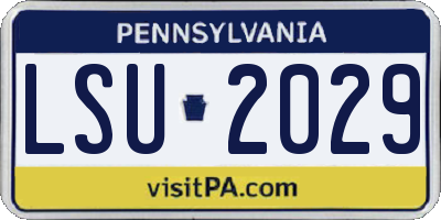 PA license plate LSU2029