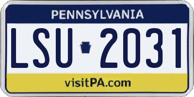 PA license plate LSU2031
