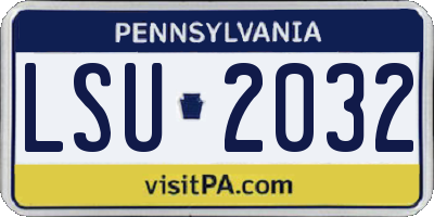 PA license plate LSU2032