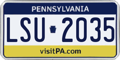 PA license plate LSU2035