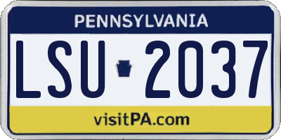 PA license plate LSU2037