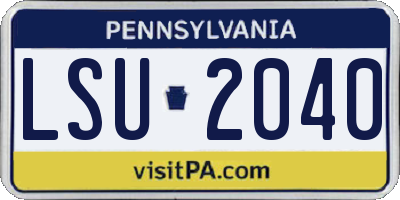 PA license plate LSU2040