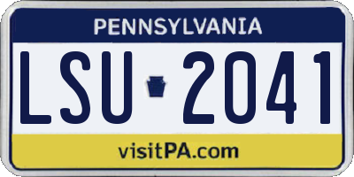 PA license plate LSU2041