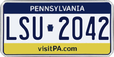 PA license plate LSU2042