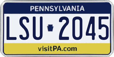 PA license plate LSU2045