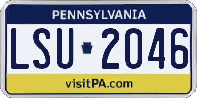 PA license plate LSU2046