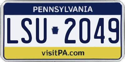 PA license plate LSU2049