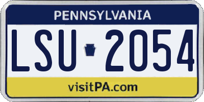 PA license plate LSU2054