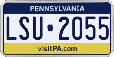 PA license plate LSU2055