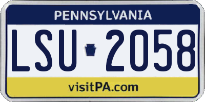 PA license plate LSU2058